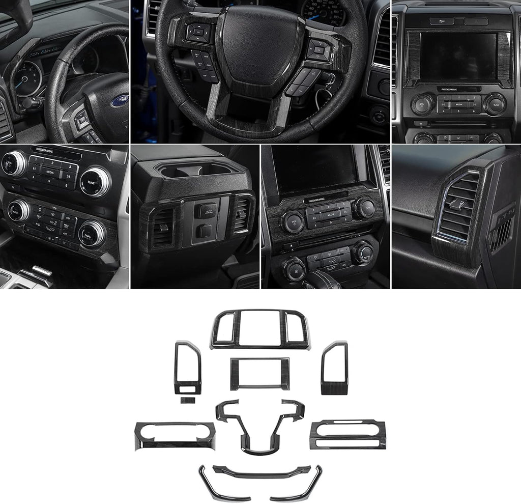 Carbon Fiber ABS Center Console Dashboard Trim Cover Kit U666