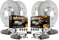 Front and Rear Carbon Fiber Ceramic Brake Kit with Drilled/Slotted Brake Rotors N790