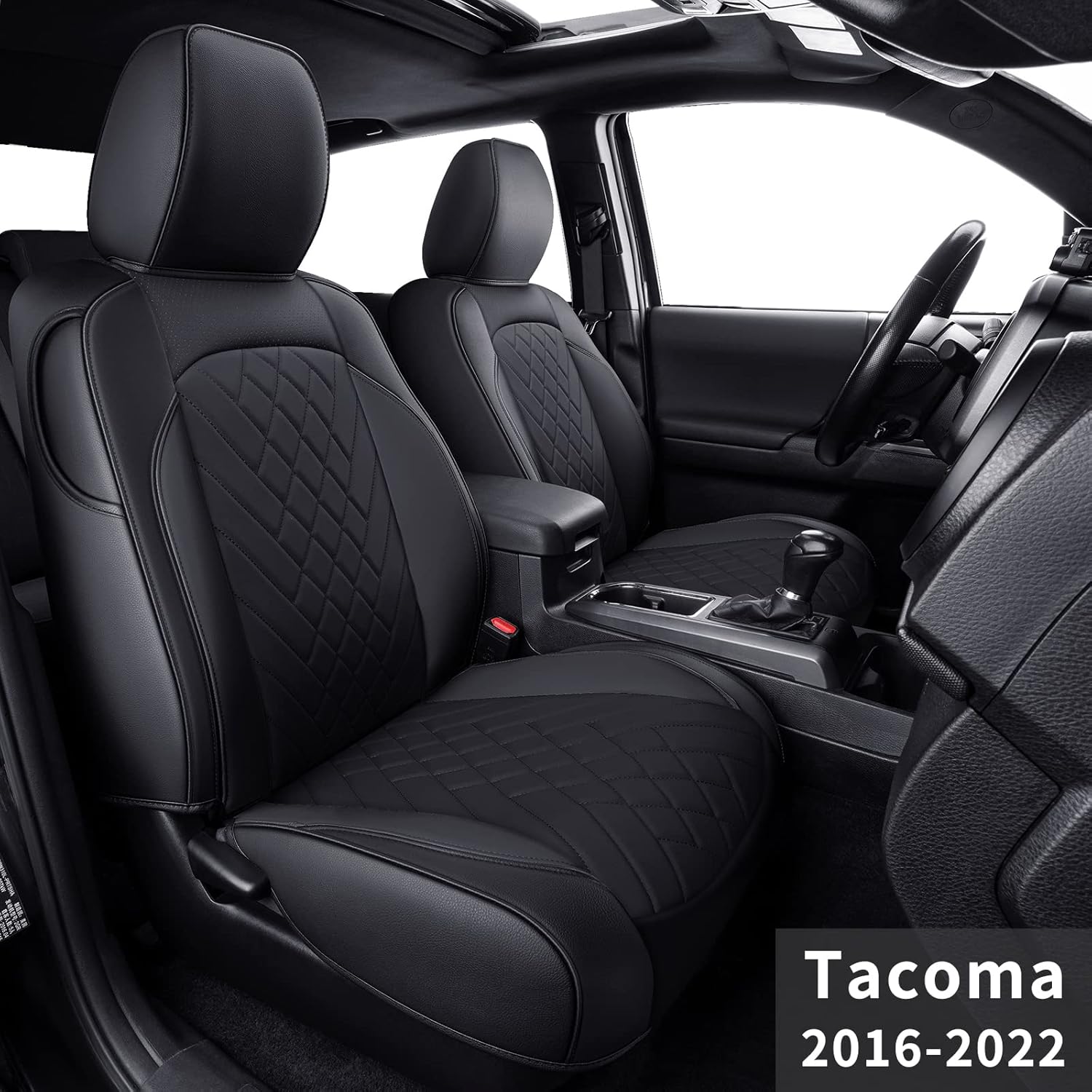 Black 2 pcs Seat Covers Q132