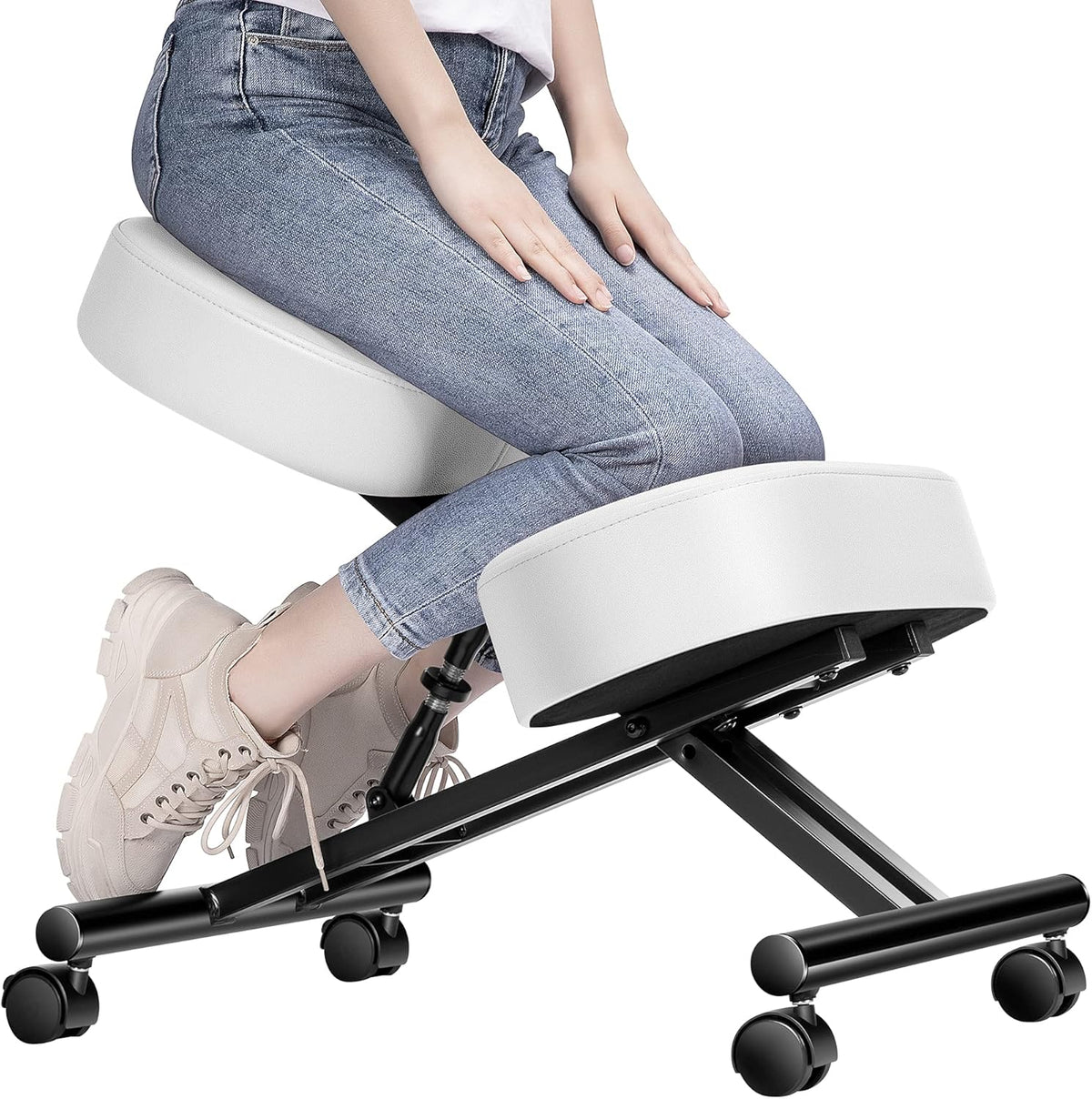 Red Ergonomic Kneeling Chair with Thick Foam Cushions T356471