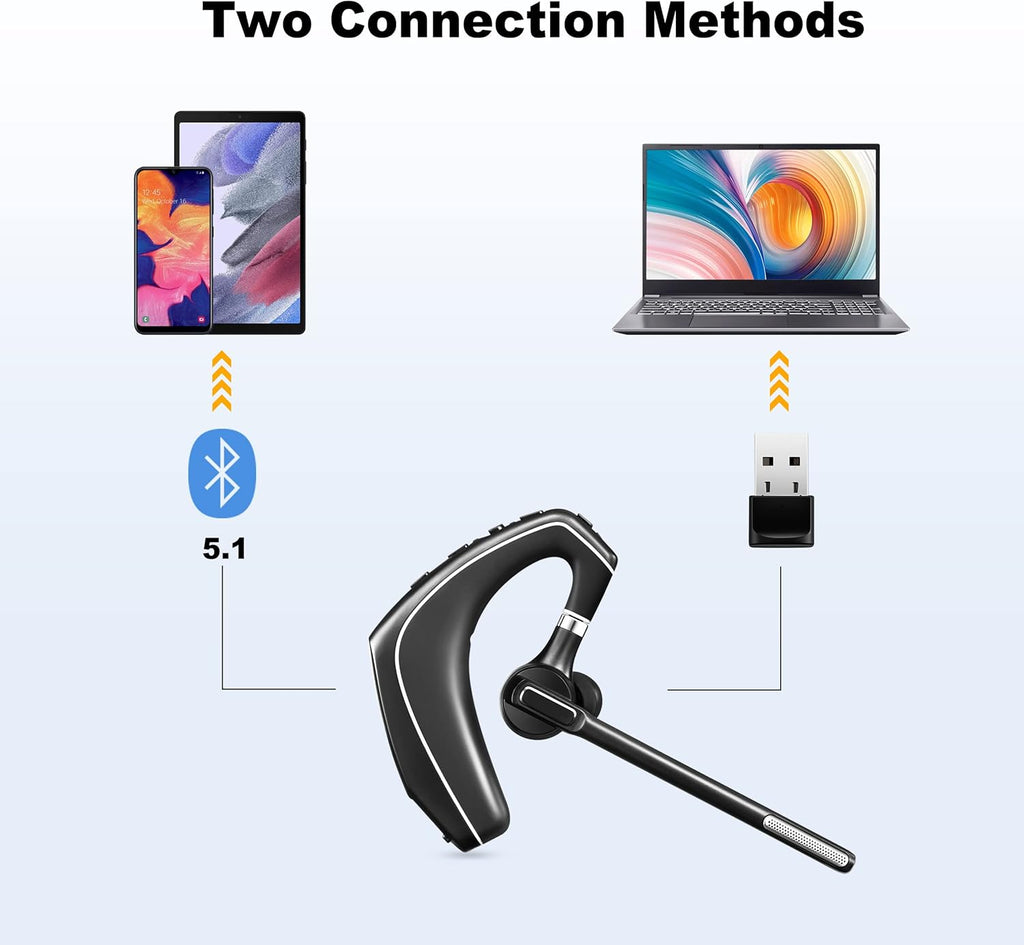 Wireless Bluetooth Headset with Charging Case, Noise Canceling Mic, Pack of 2 C546