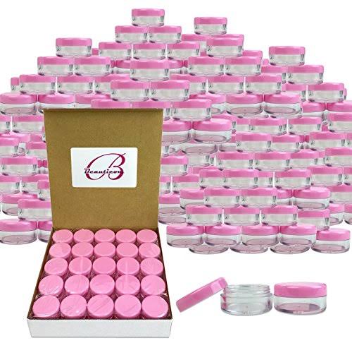 500 Pieces 3 Gram/3ML Plastic Pink Cosmetic Sample Jar Containers C80209