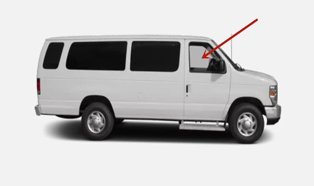 Passenger Side Front Door Window Glass Compatible with Ford Econoline Van 1992-2014 Models Pack of 2 L52205