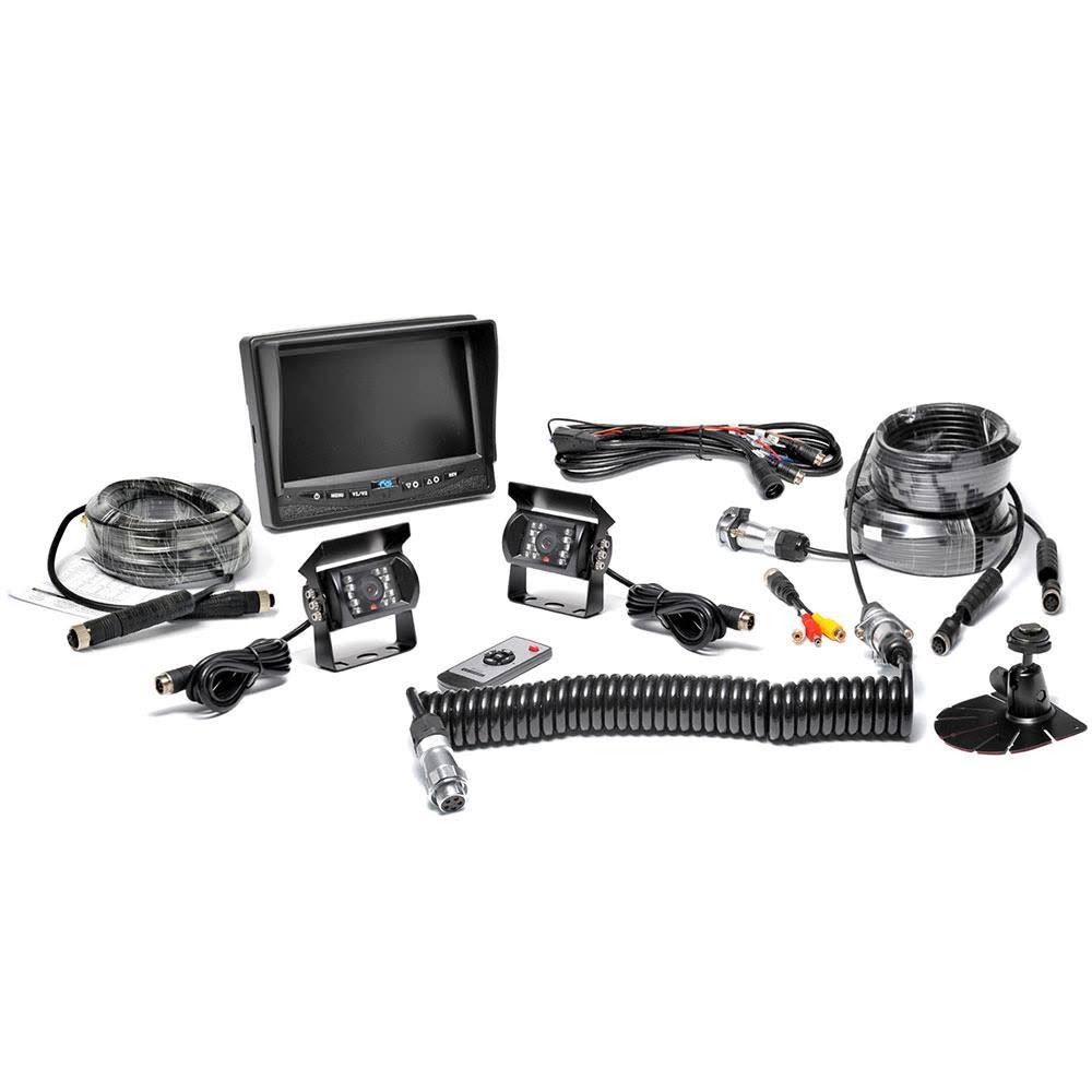 Backup Camera System with Two Camera Setup and Trailer Tow Quick Connect Kit S249