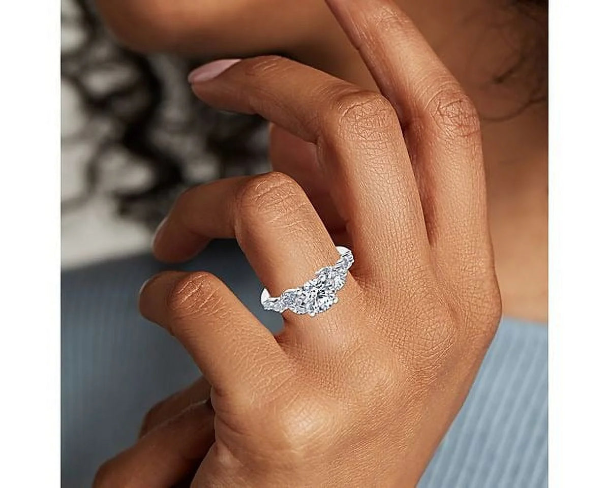 Solid 14K White Gold Solitaire Wedding Ring Y81769