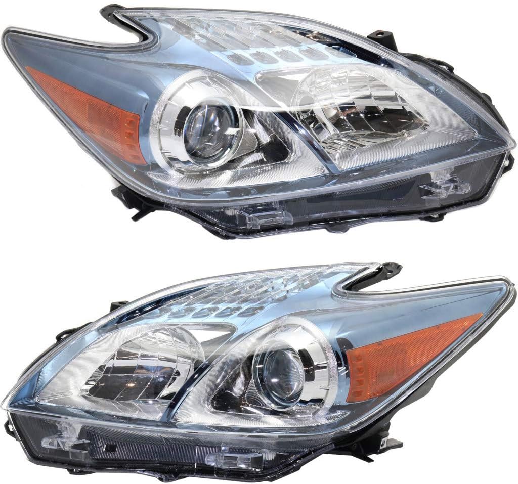 Headlight Assembly Unit Pair for Toyota Prius Plug-in 2012 2013 2014 R7731