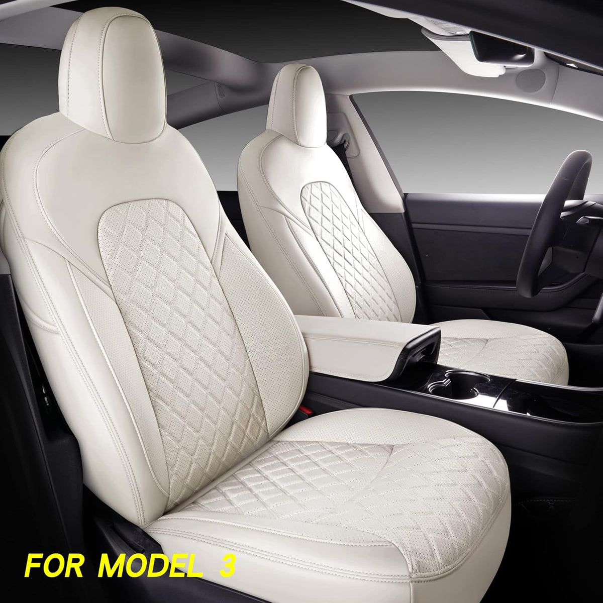 Faux Leather Custom Car Seat Covers Full Set for Tesla Model Y H25551