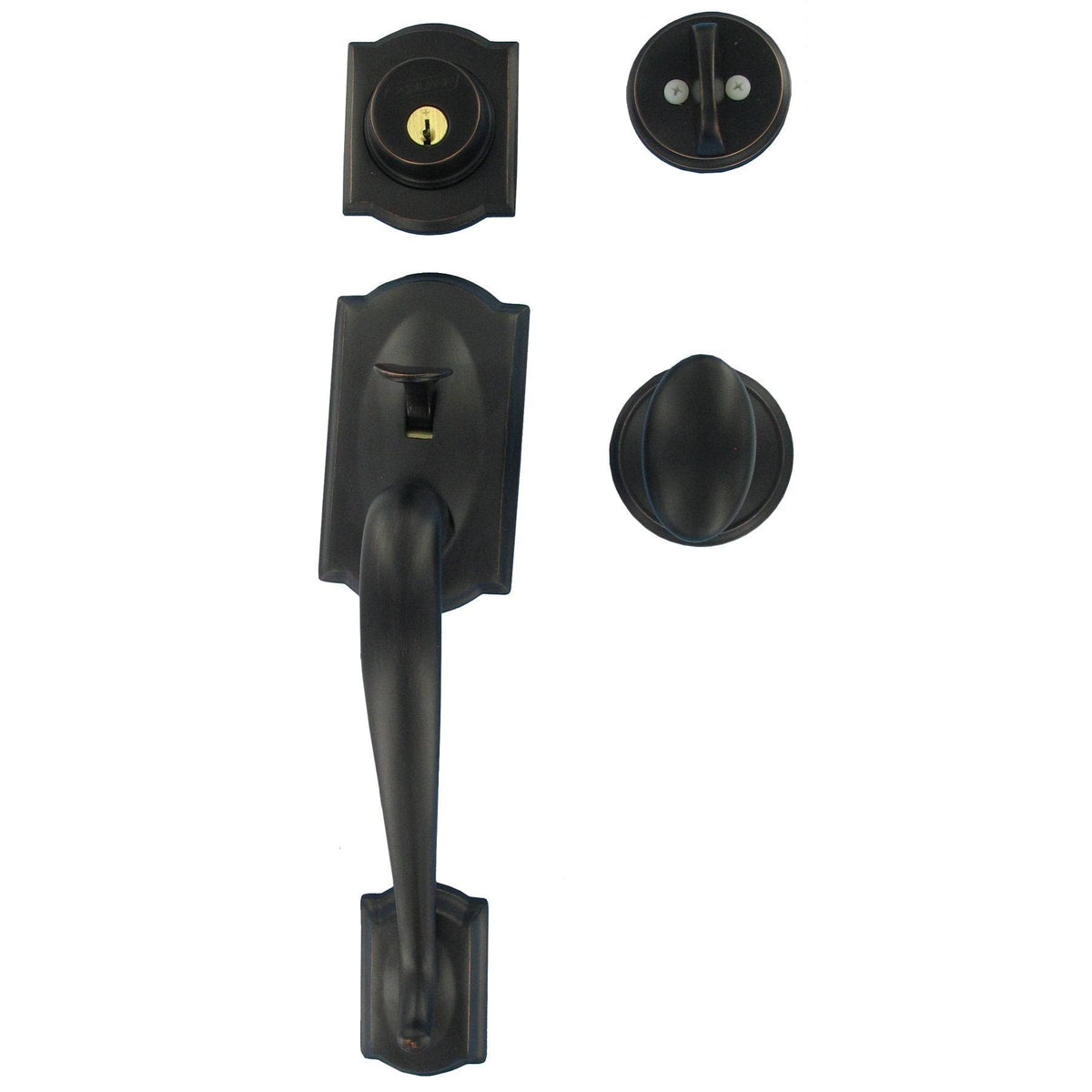 Aged Bronze Front Entry Handleset R549381