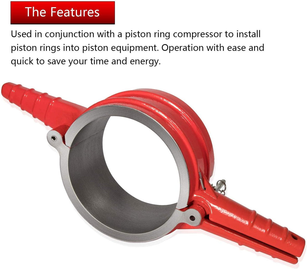 Piston Ring Compressor Tool with 5.4 bore, Anti-Polishing Ring Adapter (4 PCS) M3918