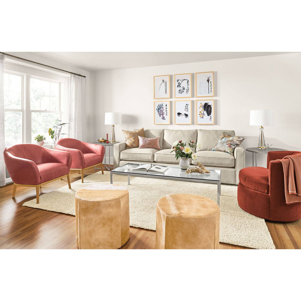 Round End Table 18 Diameter 16h in Stainless Steel with Clear Tempered Glass Top A4809