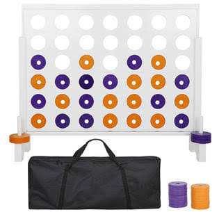 4 in A Row Wooden Board Game with Carry Case D2678