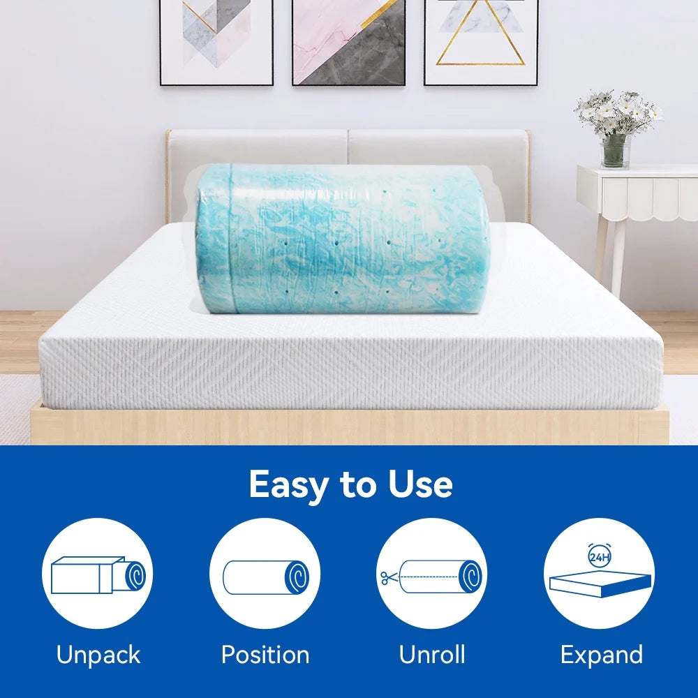 2 Inch Cooling Gel Memory Foam Mattress Topper W97437