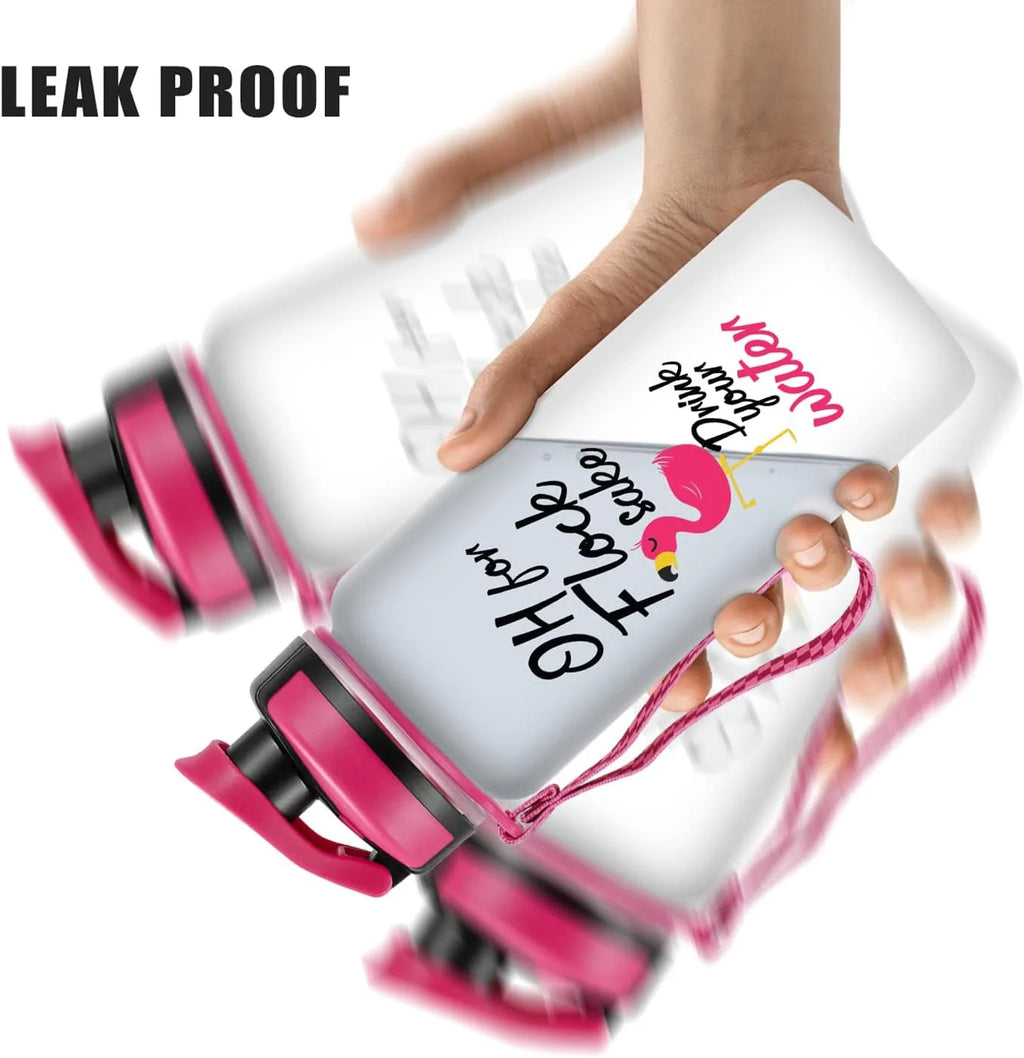 32oz Motivational Tracking Water Bottle with Times to Drink H314968
