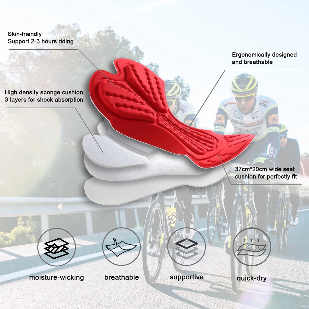 Red 2XL Padded Cycling Shorts I78909
