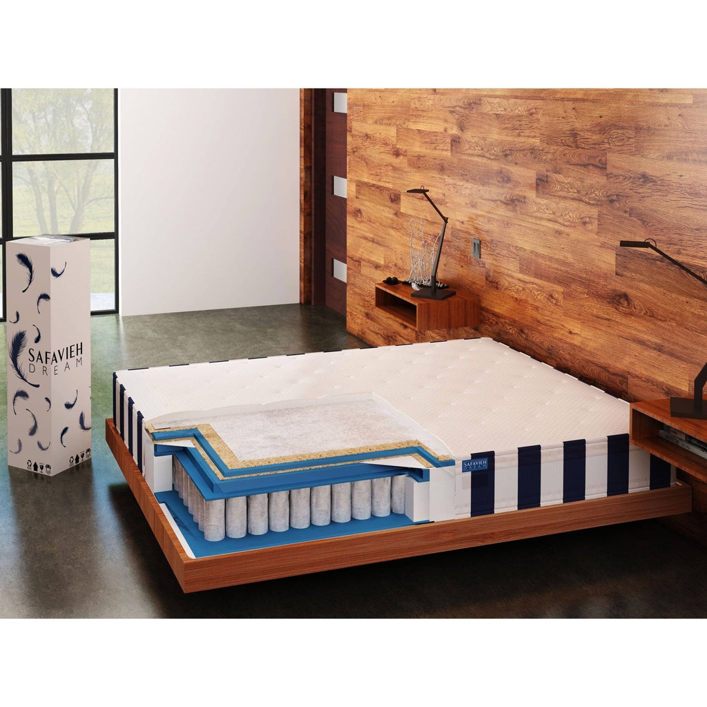 King Mattress White Blue A844