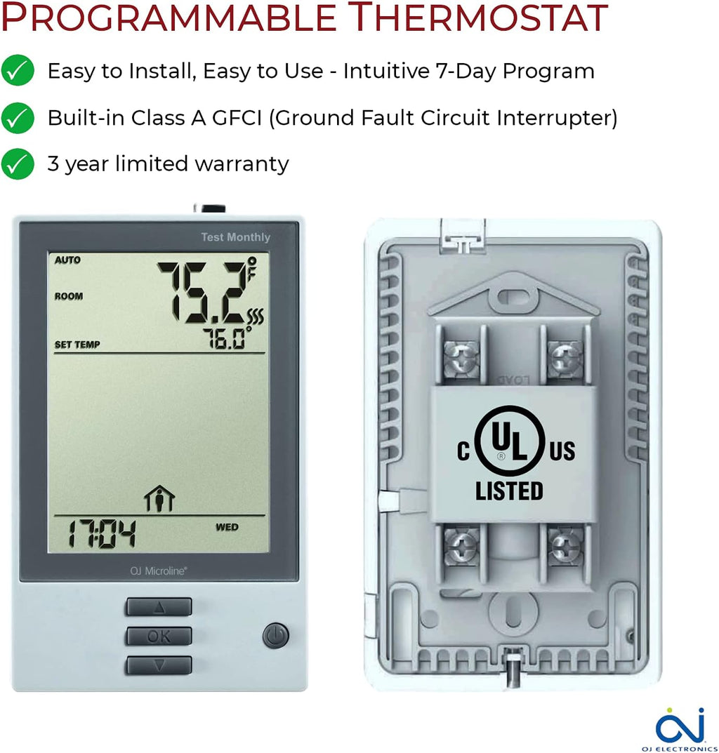 Electric Radiant Floor Heating Cable Set with Programmable Thermostat I6324