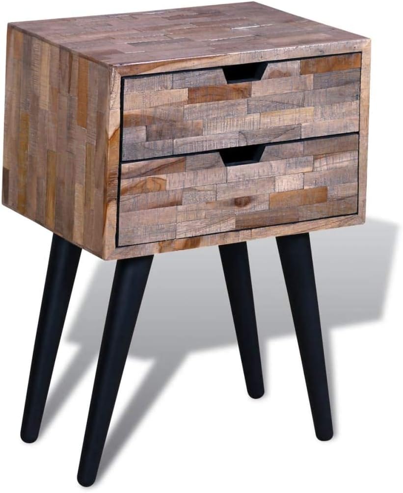 Side Cabinet with 2 Drawers Reclaimed Teak Wood F572706
