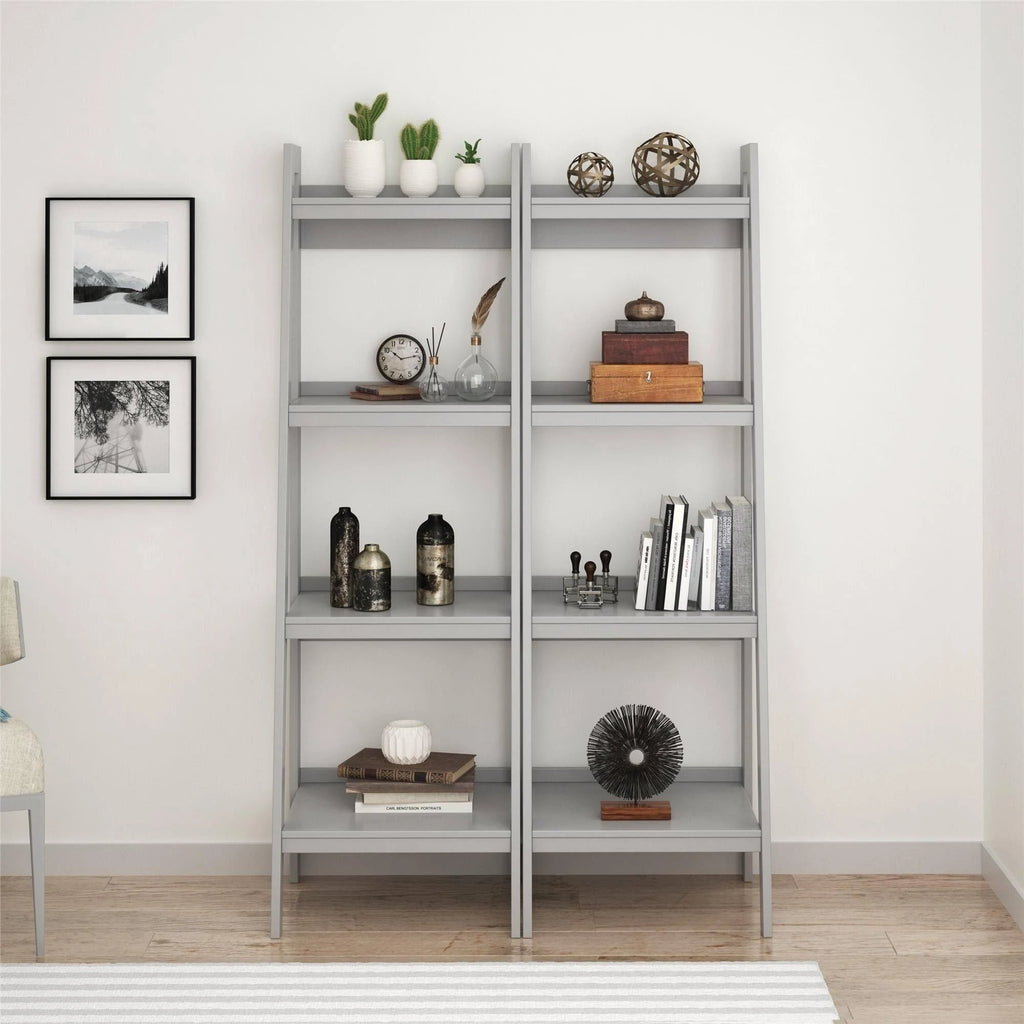 4-Shelf Ladder Bookcase Set of 2 H214