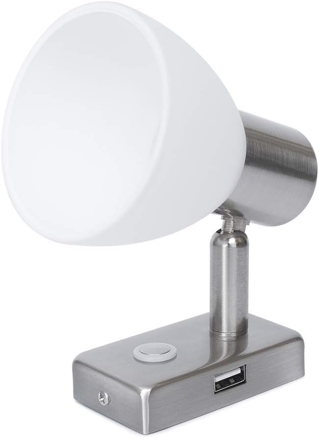 12V LED RV Interior Reading Light 3W with USB Port Touch Switch Dimmable Warm Two Pack P408045