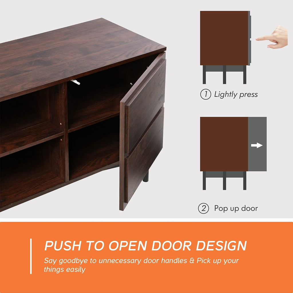 Rustic Walnut Wood TV Stand B74425