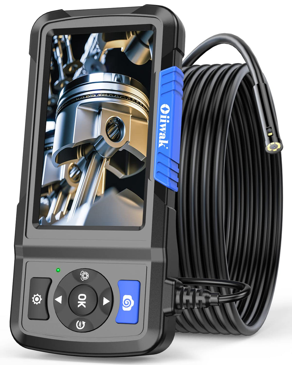 Dual Lens Industrial Endoscope 1080P Digital Borescope Inspection Camera with Light IP67 Waterproof 4.5 Screen 32GB Card 11.5FT Cable Y8979
