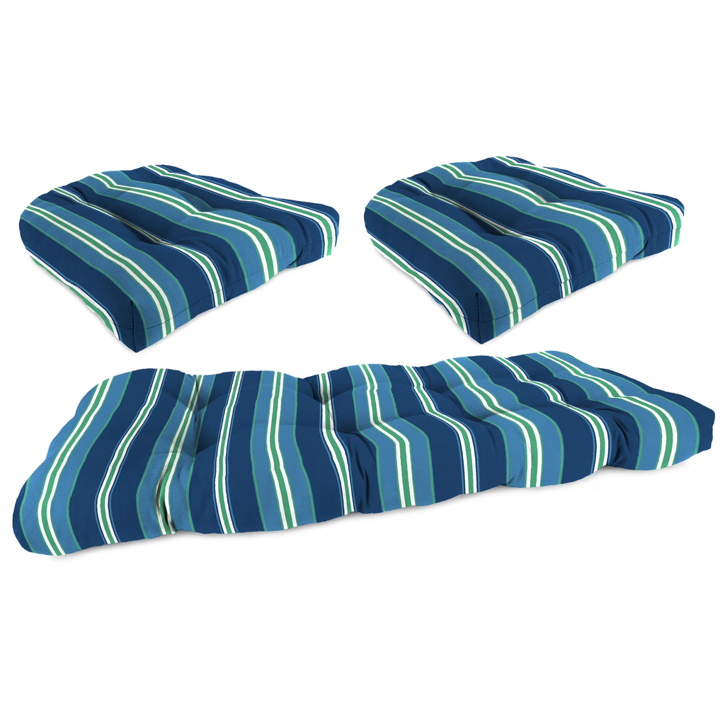 3-Piece Tufted Outdoor Cushion Set with Wicker Bench Cushion and 2 Wicker Seat Cushions X502646