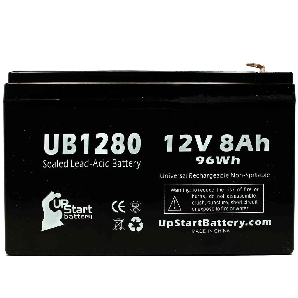 5x Pack Replacement Sealed Lead Acid Battery (12V, 8Ah, 8000mAh, F1 Terminal, AGM, SLA) with 10 F1 to F2 Terminal Adapters P54520
