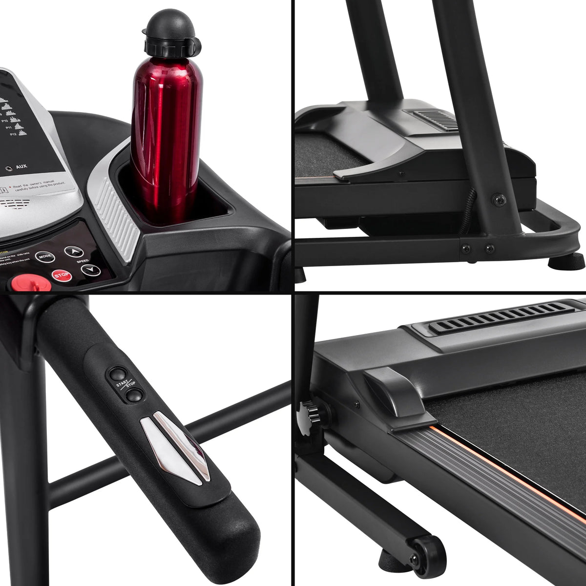 Folding Incline Treadmill Electric Running Machine 12 Preset Programs 3 Level Incline 500LBS Capacity V74339