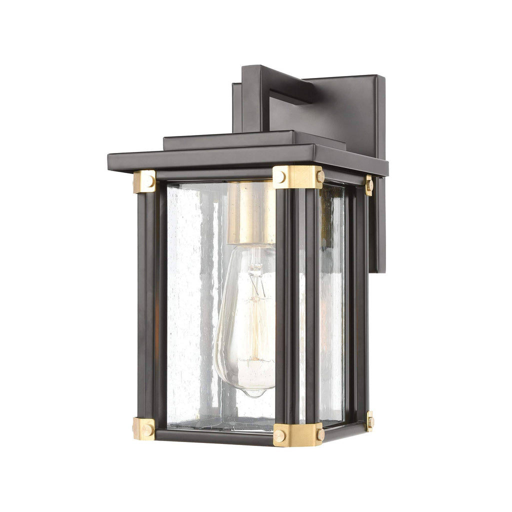 Matte Black 1-Light Sconce with Seedy Glass D108449