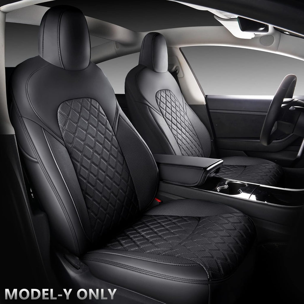Faux Leather Custom Car Seat Covers Full Set for Tesla Model Y H25551