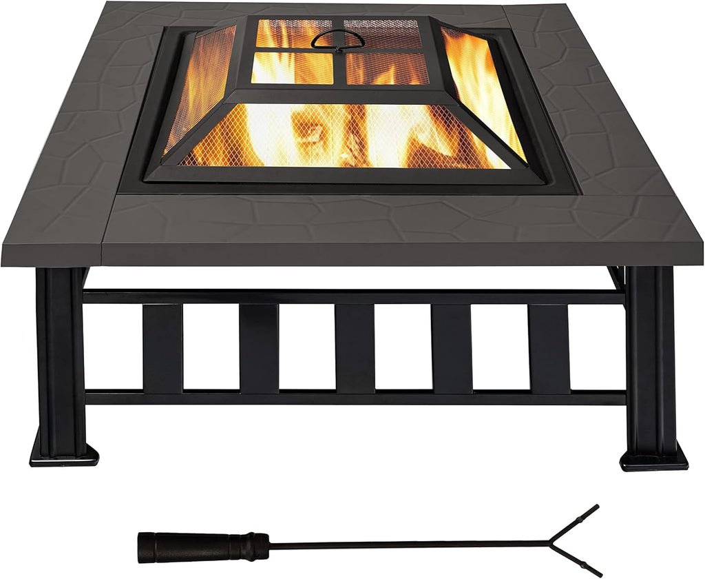 34 Square Metal Fire Pit Table Z605
