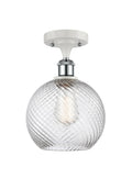 White and Polished Chrome Semi-Flush Mount Light F3838