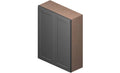 Grey 2 Doors 2 Shelves Wall Cabinet High-Density Fiberboard P845669