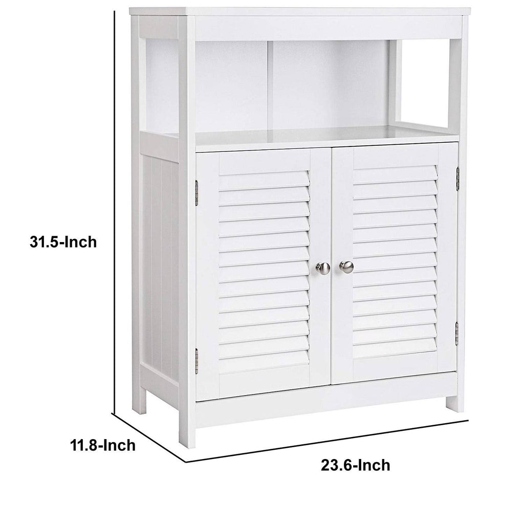 White Wooden Bathroom Cabinet with 2 Door H2605