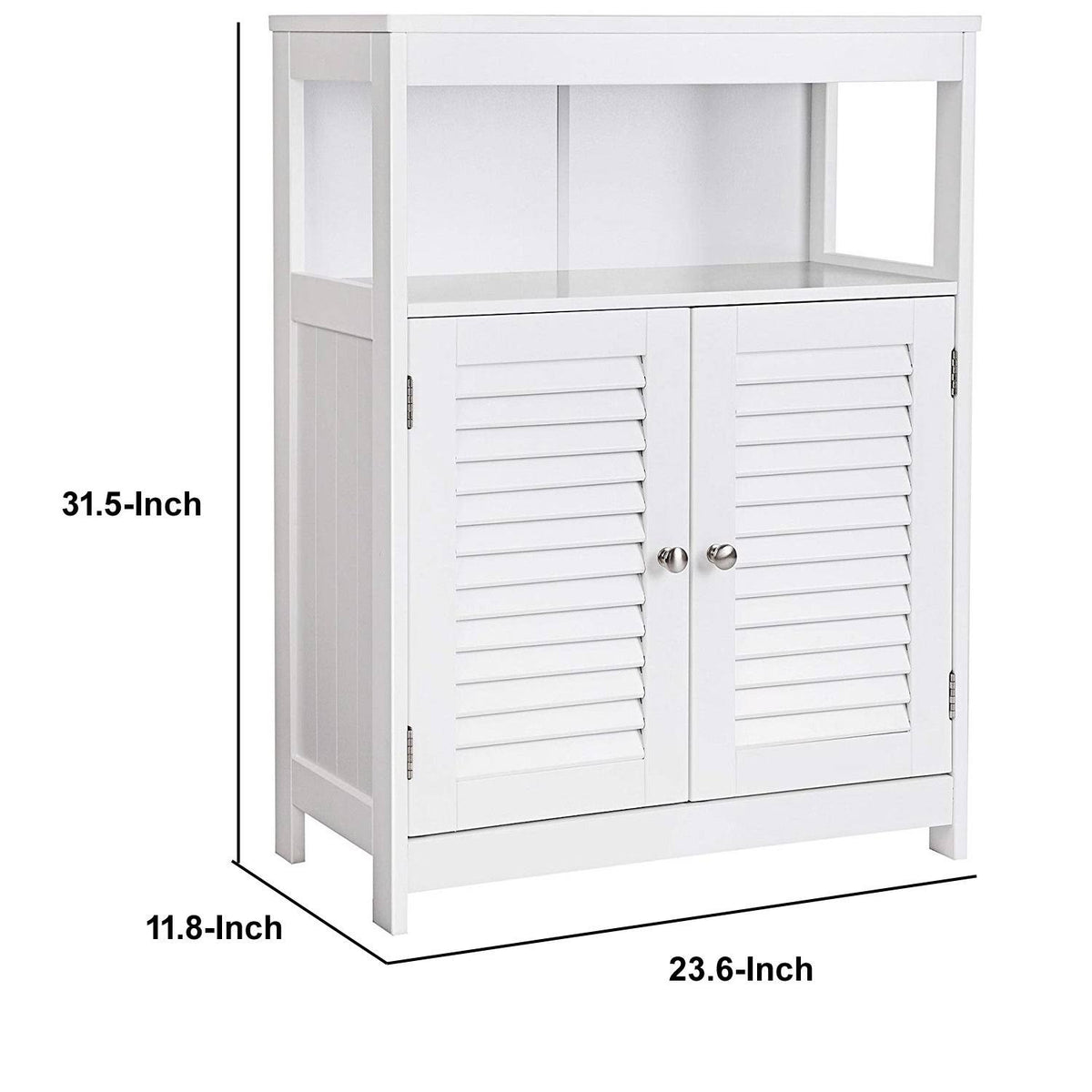 White Wooden Bathroom Cabinet with 2 Door H2605