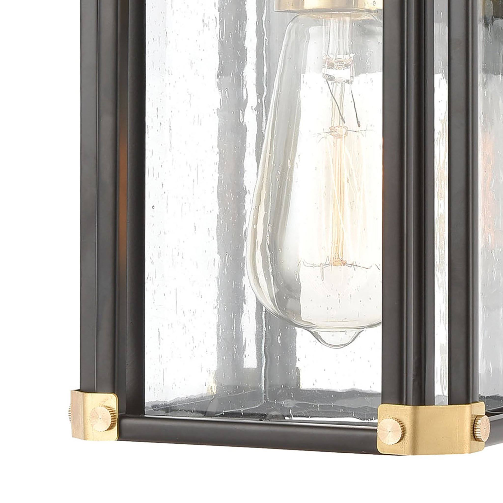 Matte Black 1-Light Sconce with Seedy Glass D108449
