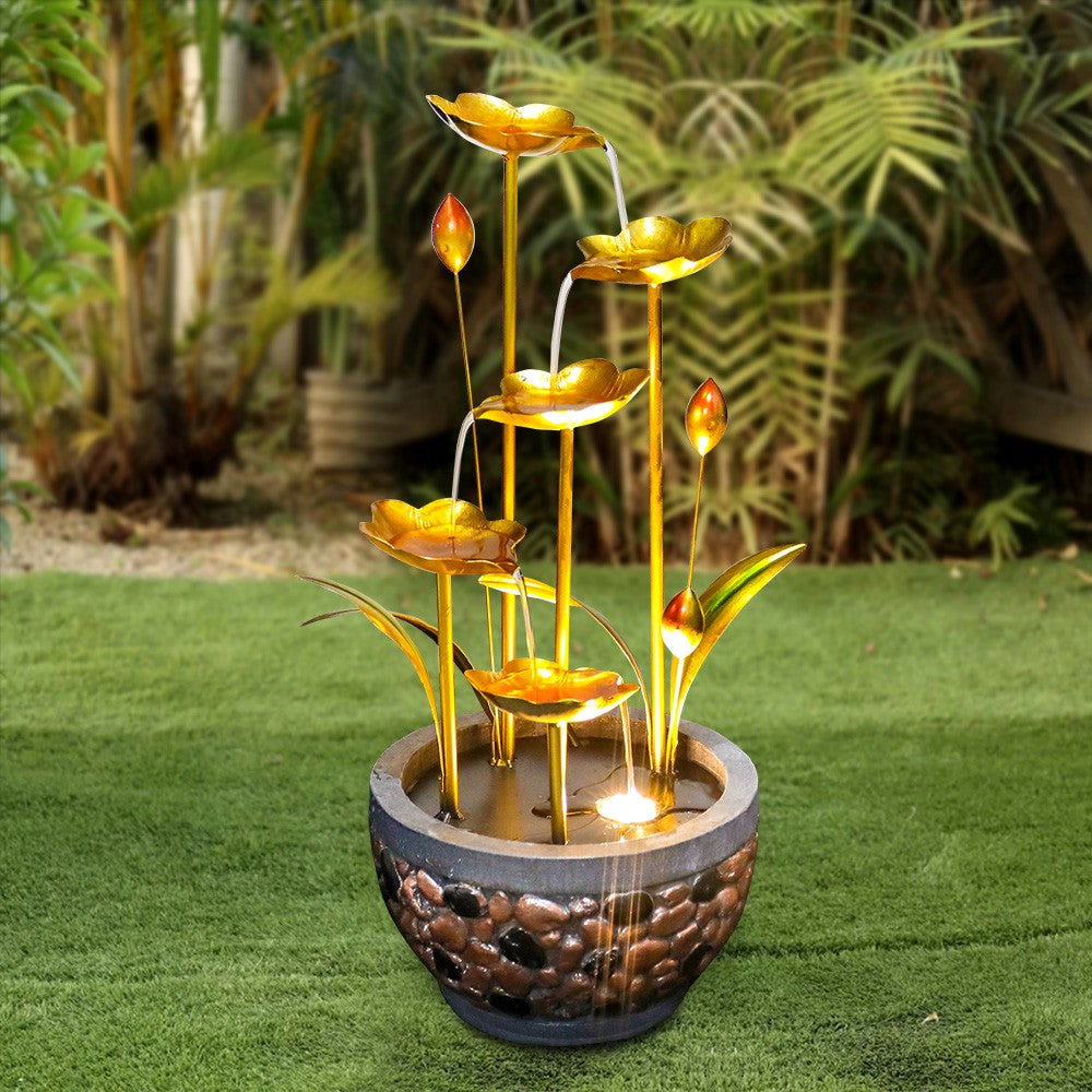 20.8'' Electric Iron Water Fountain with LED Lights F343323