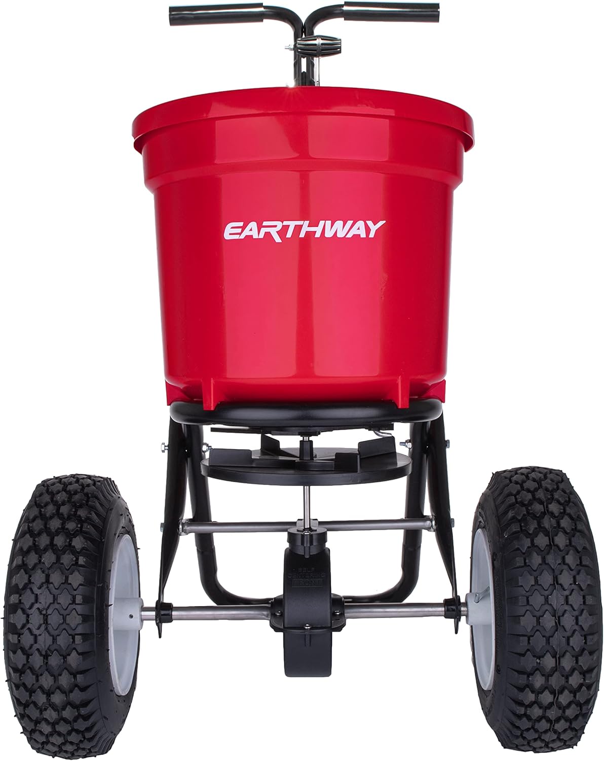 Red Heavy-Duty 50 LB Broadcast Fertilizer Spreader X737841