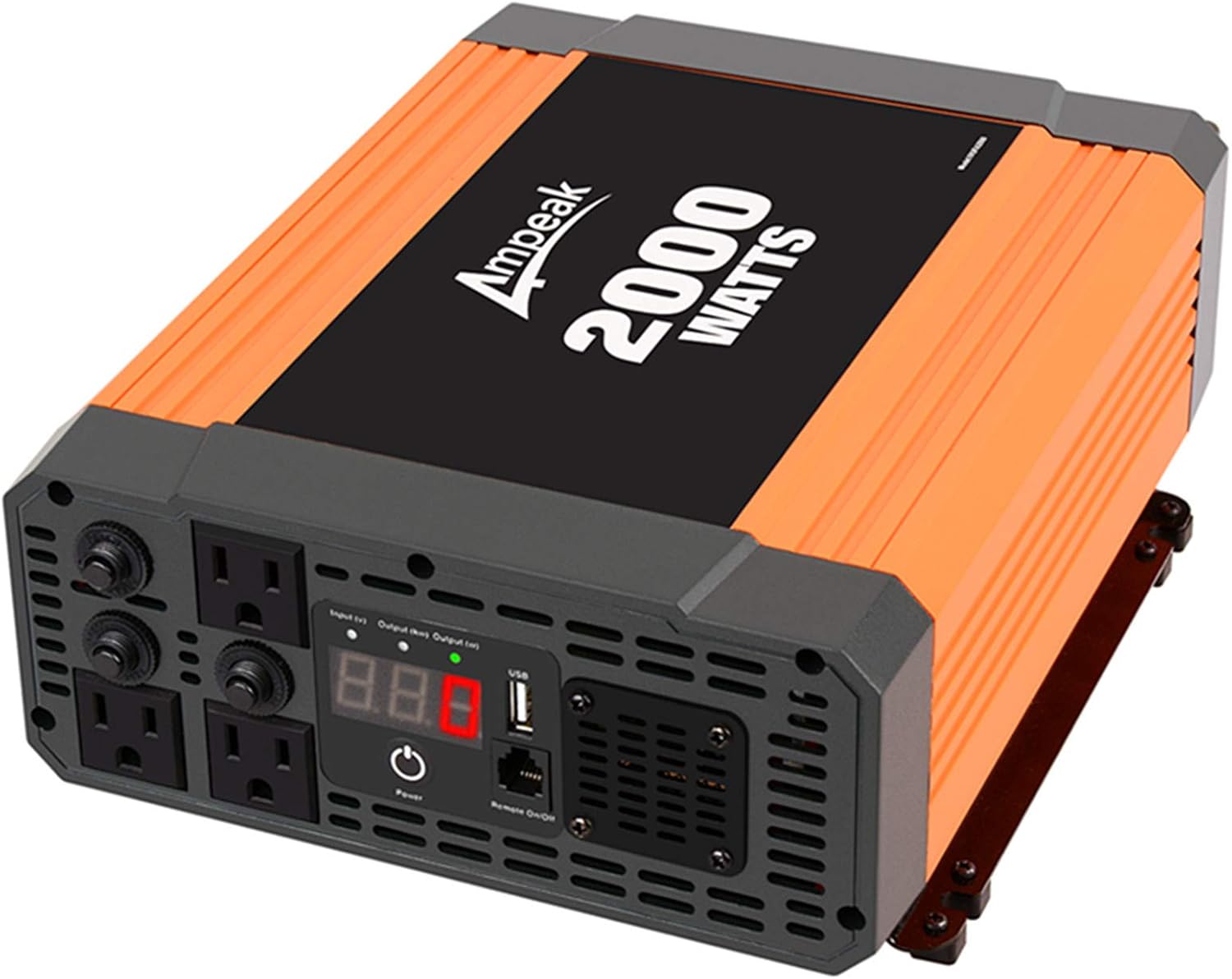 2000W Power Inverter 12V to 110V Digital LCD Display 3AC Outlets 2.1A USB D3899