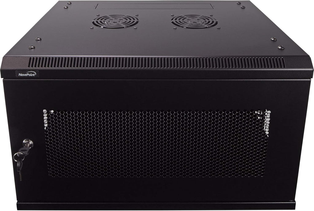 6U Wallmount Cabinet Enclosure 19-Inch Server Network Rack with Locking Perforated Door Black U271