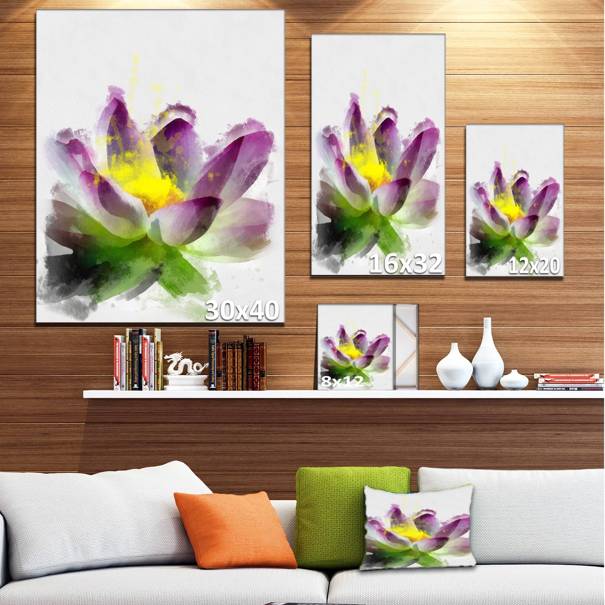 Purple Lotus Flower Canvas Art Print W3880