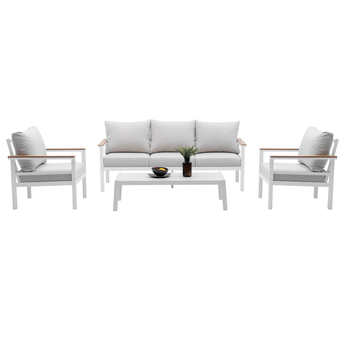 4 Pieces Patio Sectional Sofa Set with Table A1528