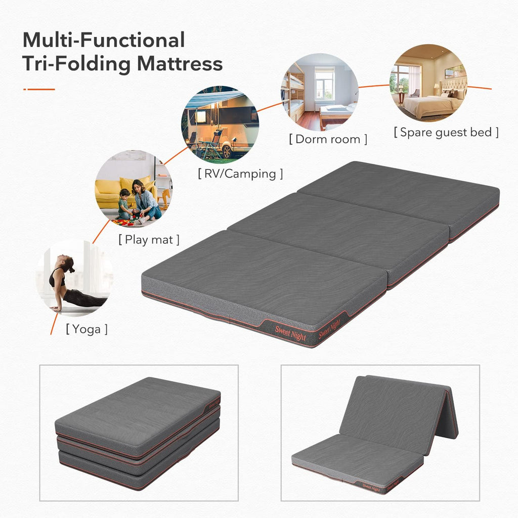 Folding Mattress Twin XL Size 4-Inch with Carry Bag O3831