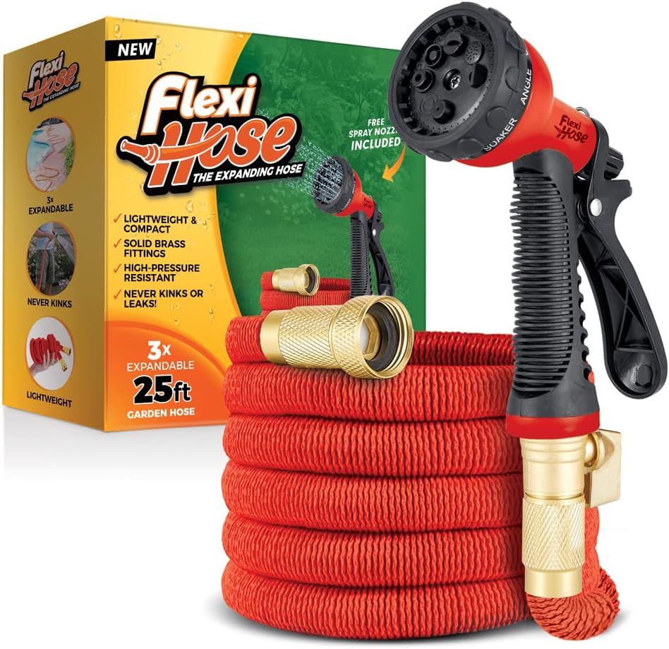 100 ft Black Expandable Garden Hose with Brass Fittings, Pack of 2 A9531