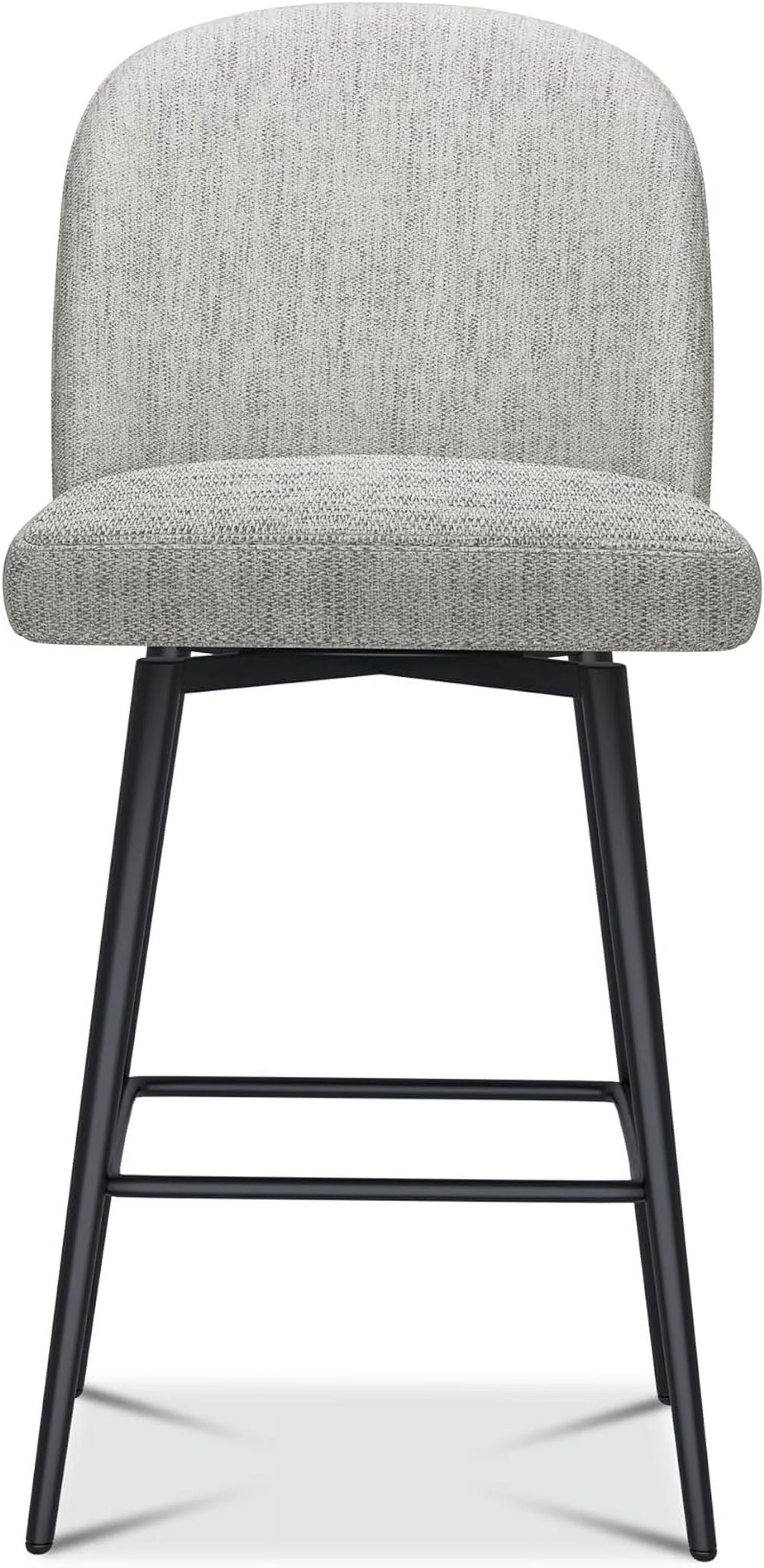 26 Inch Upholstered Swivel Bar Stools Set of 2 with Back and Metal Legs Y2370