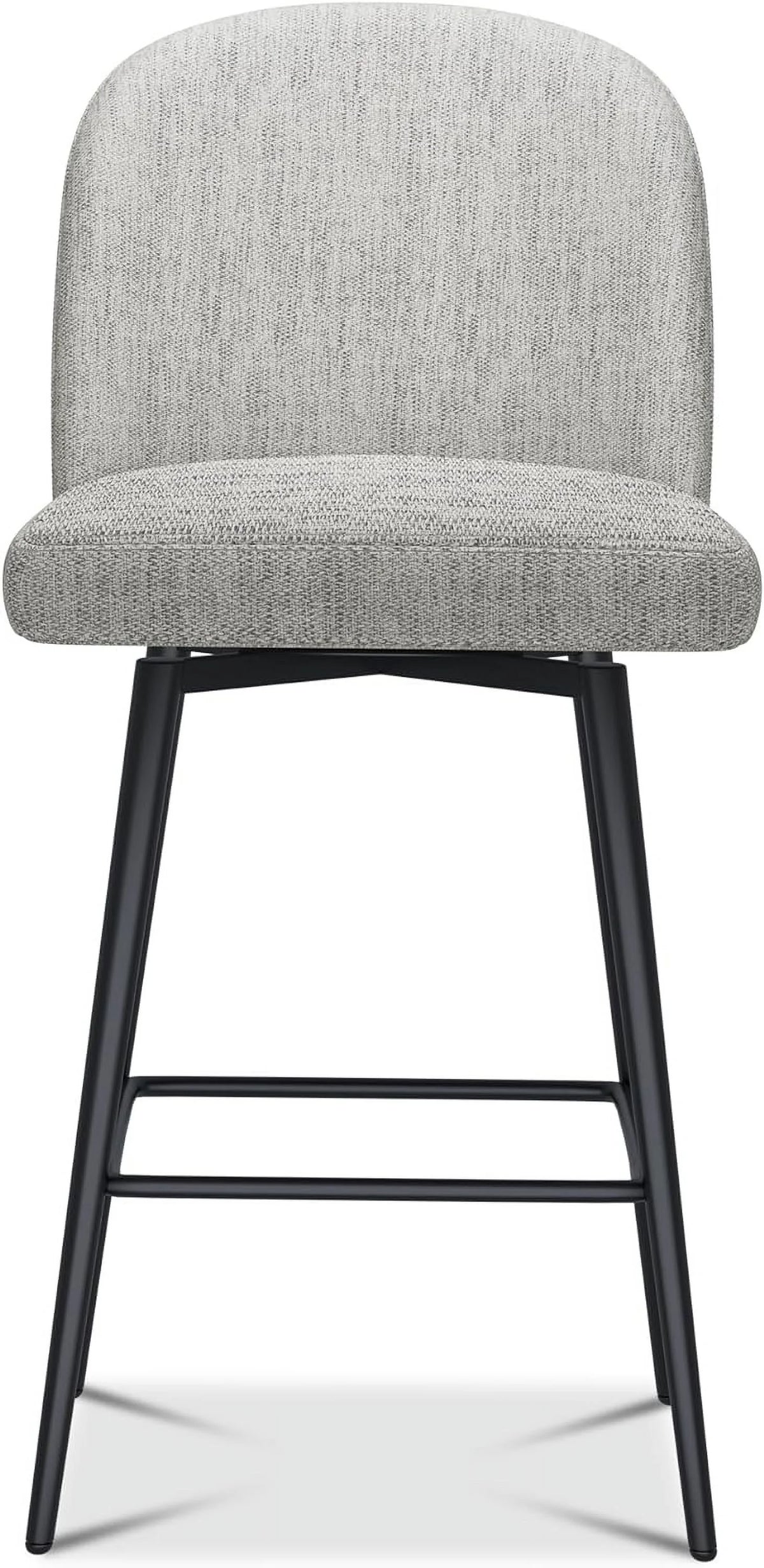 26 Inch Upholstered Swivel Bar Stools Set of 2 with Back and Metal Legs Y2370
