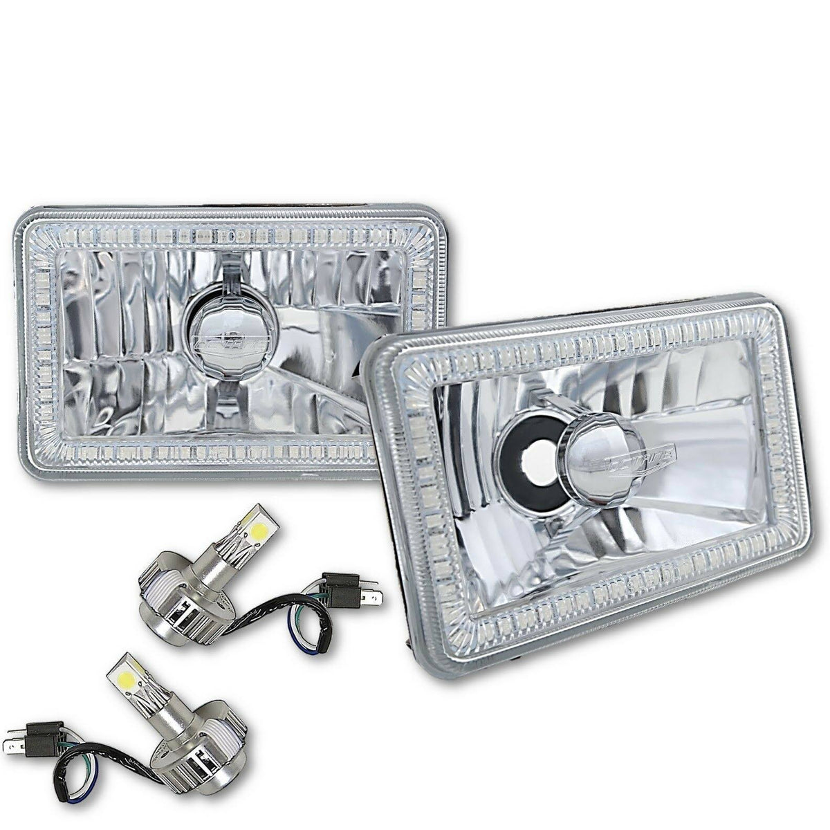 Purple SMD Halo Glass Headlight LED Light Bulb Pair H235
