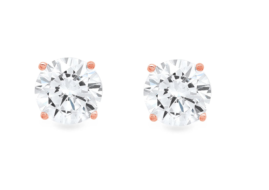 18K Rose Gold Diamond Stud Earrings M714750