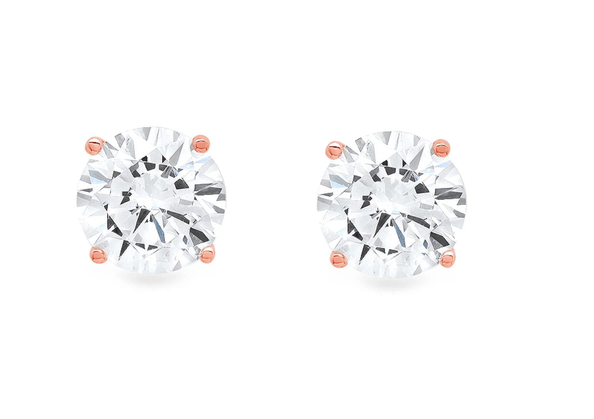 18K Rose Gold Diamond Stud Earrings M714750