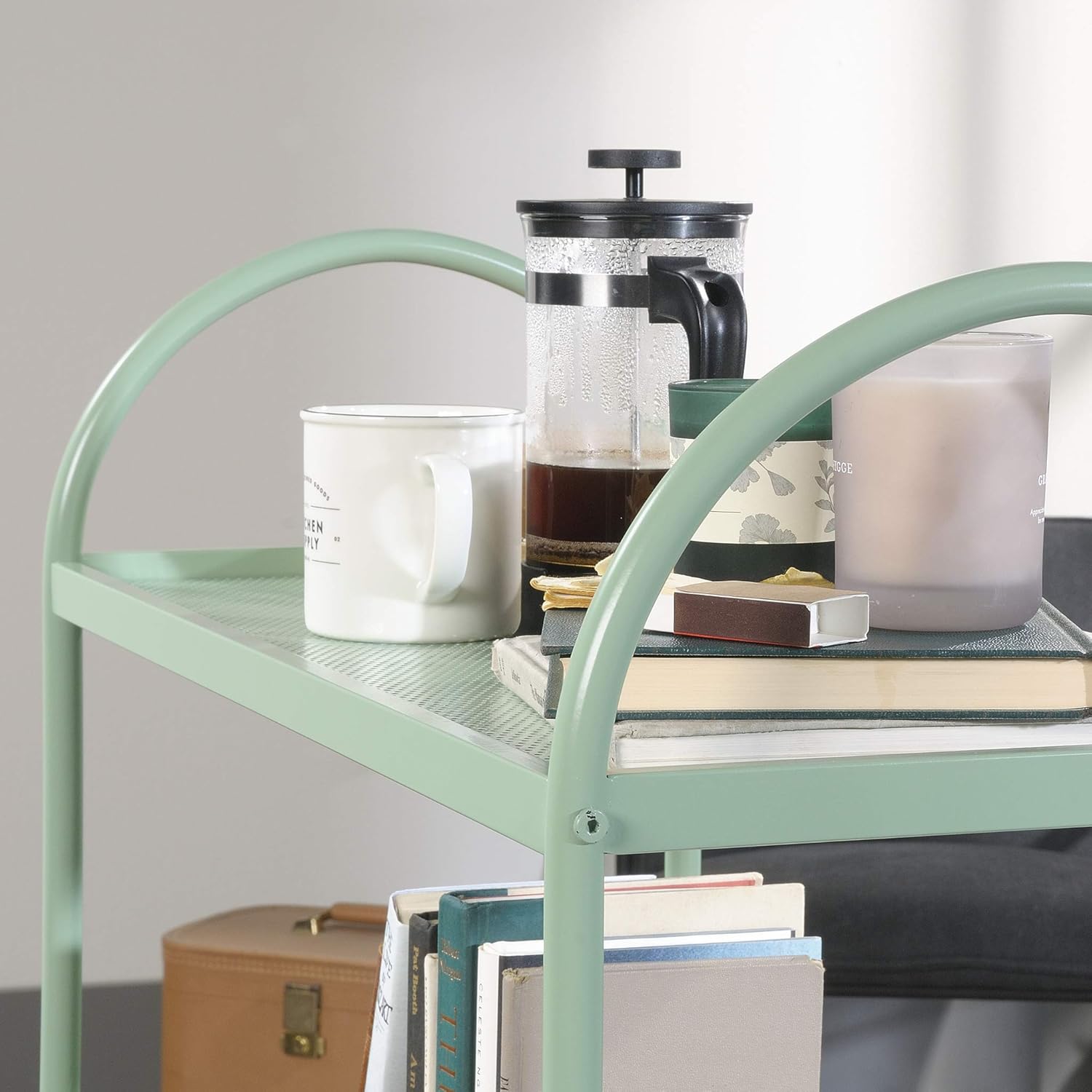 Green Café Library Cart H21654